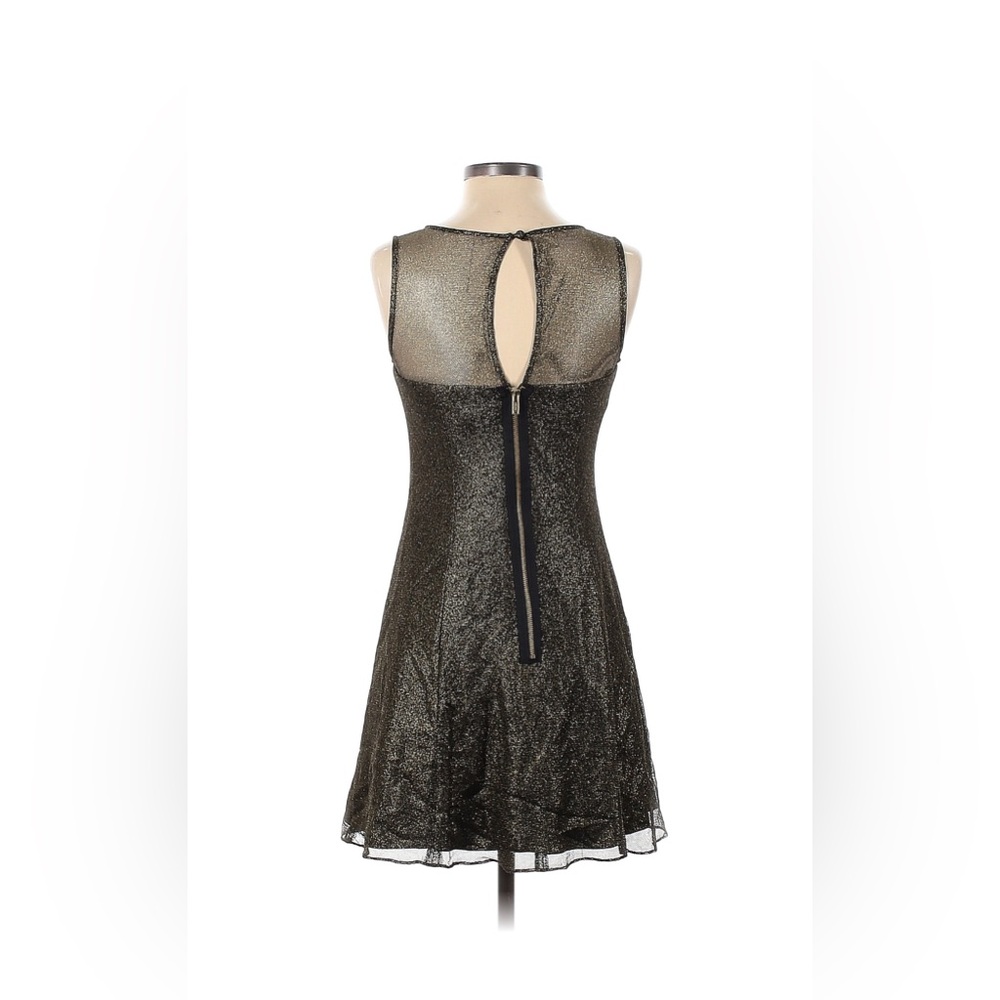 Aiden Gold Glitter Fit and Flare Party Mini Dress Size 10 - Picture 2 of 10